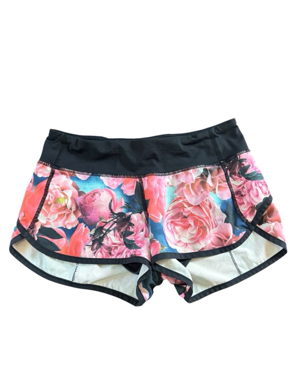 Lululemon Run: Speed Short *4-way Stretch Floral Secret Garden Black RARE Size 4
